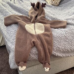 Carter's Brown Fleece Deer Footie